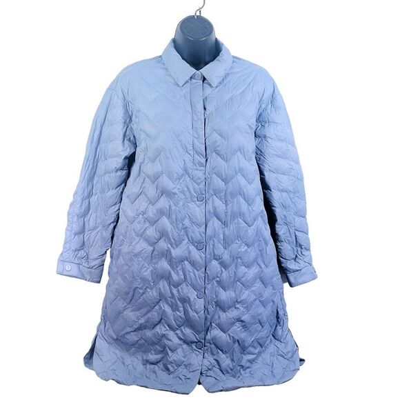 Lucky Key 100% down softshell puffer shaket womens sz L‎ blue - Picture 1 of 6
